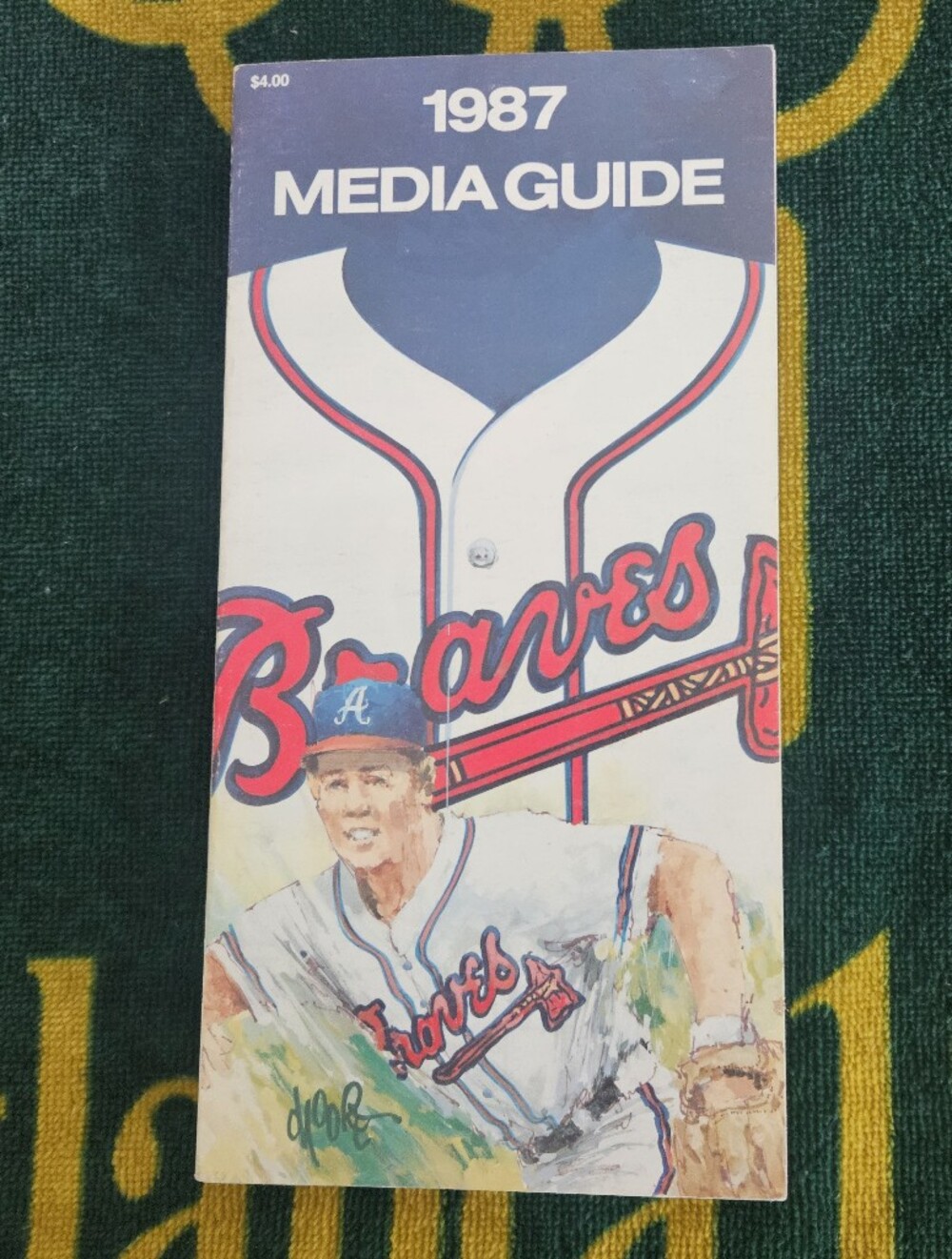 1987 Atlanta Braves Media Guide Design in White and Blue